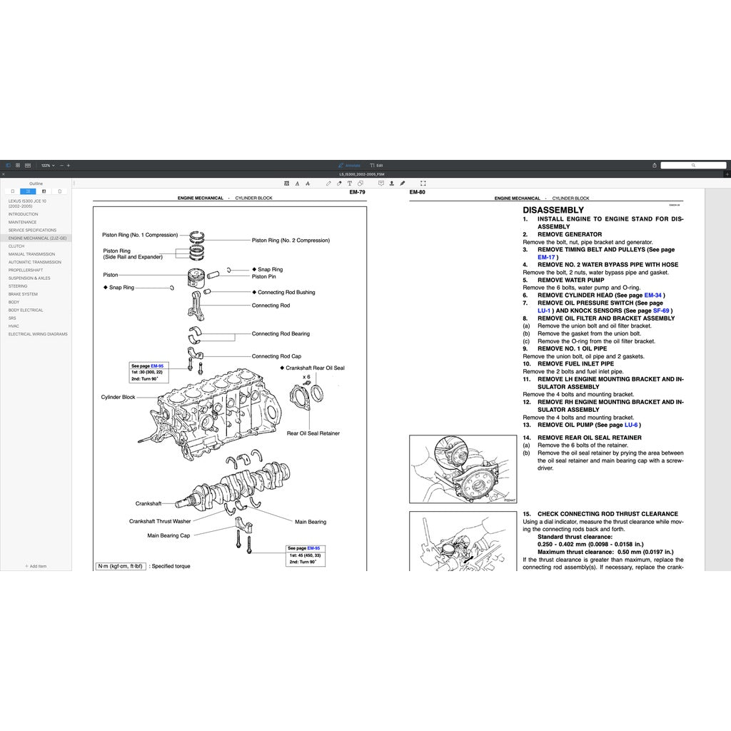 LEXUS IS300 (2002-2005) SERVICE WORKSHOP MANUAL - Image 5