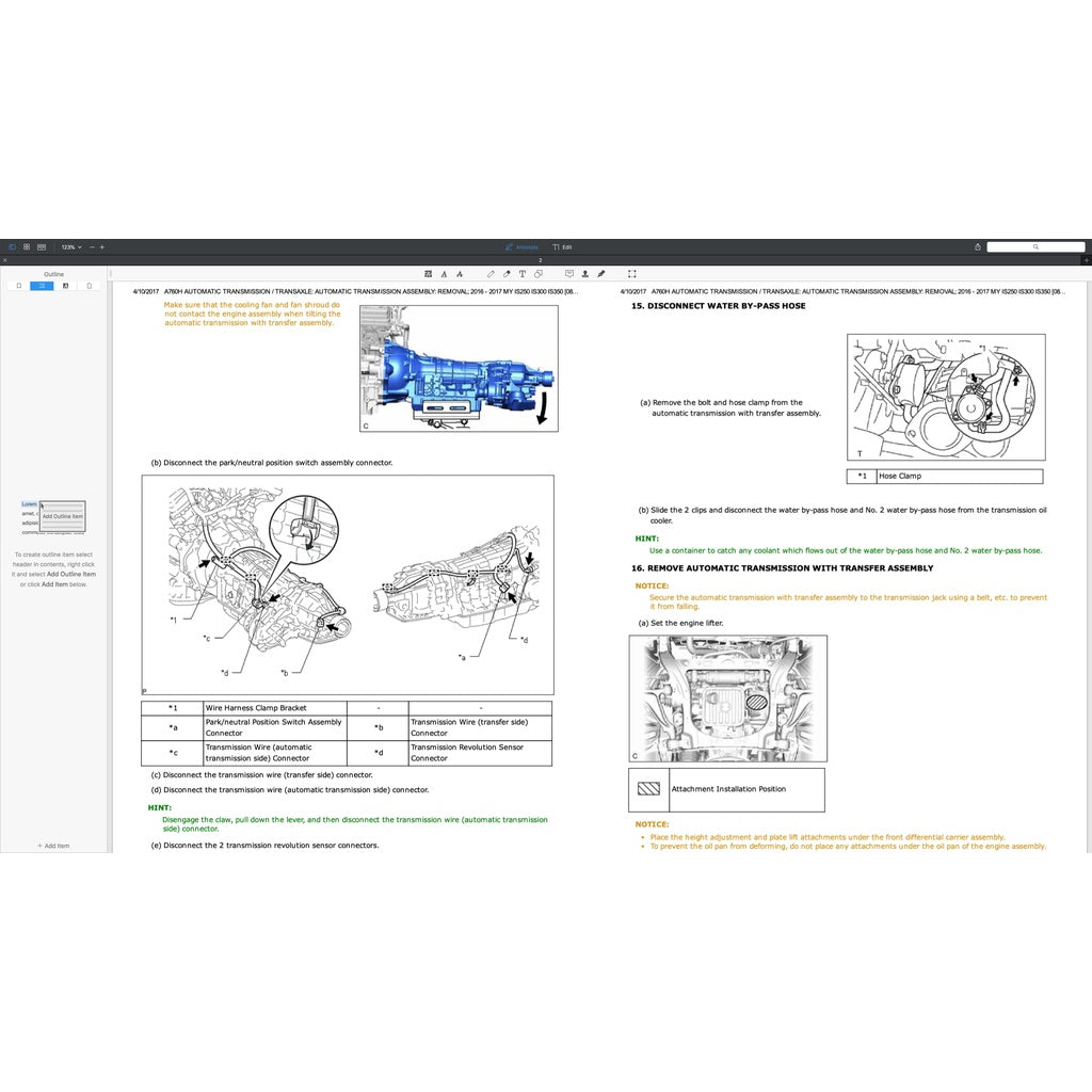 LEXUS IS300/IS350 (2014-2017) SERVICE WORKSHOP MANUAL - Image 5