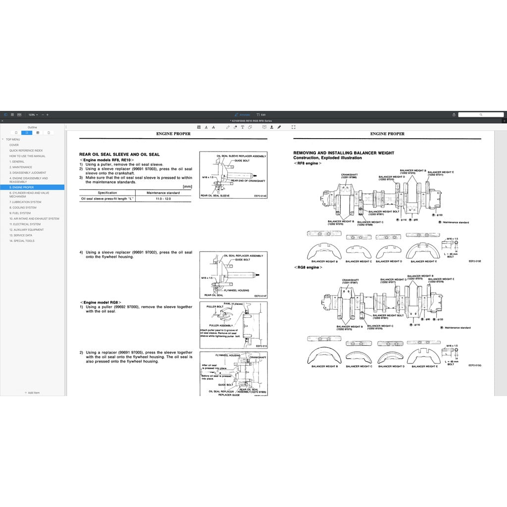 NISSAN UD DIESEL ENGINE RE10 / RF8 TC TD/ RG8 SERVICE REPAIR MANUAL - Image 5