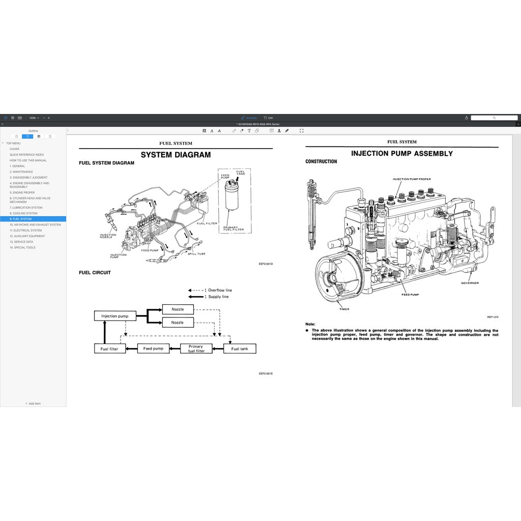 NISSAN UD DIESEL ENGINE RE10 / RF8 TC TD/ RG8 SERVICE REPAIR MANUAL - Image 7