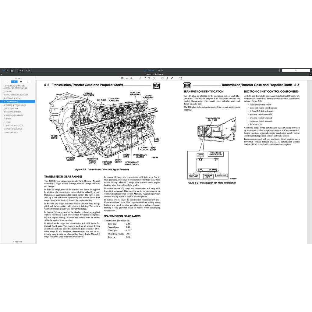 HUMMER H1 (1992-2006) SERVICE WORKSHOP MANUAL - Image 7