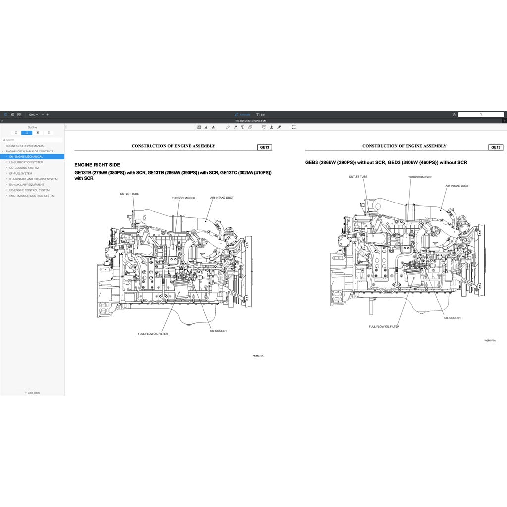 NISSAN UD DIESEL ENGINE GE13/ GE13TC/ GE13TB/ GE13TF/ GE13TD SERVICE REPAIR MANUAL - Image 3