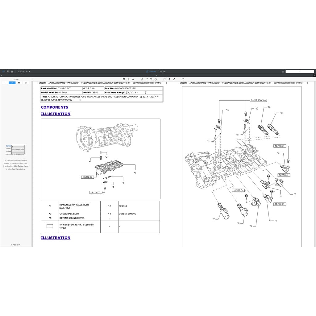 LEXUS IS300/IS350 (2014-2017) SERVICE WORKSHOP MANUAL - Image 6