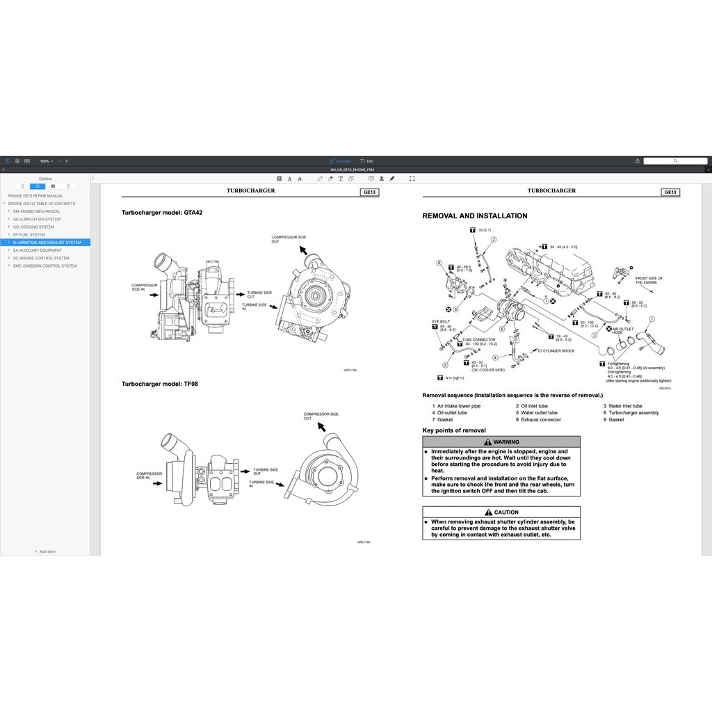 NISSAN UD DIESEL ENGINE GE13/ GE13TC/ GE13TB/ GE13TF/ GE13TD SERVICE REPAIR MANUAL - Image 9