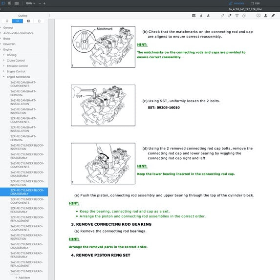 TOYOTA COROLLA ALTIS E140/150 (2007-2012) SERVICE WORKSHOP MANUAL - Image 9