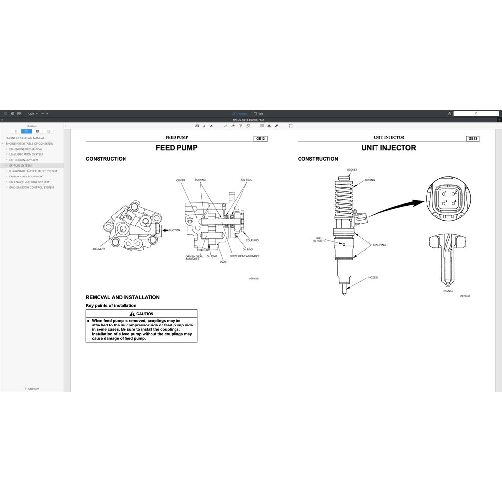 NISSAN UD DIESEL ENGINE GE13/ GE13TC/ GE13TB/ GE13TF/ GE13TD SERVICE REPAIR MANUAL - Image 8