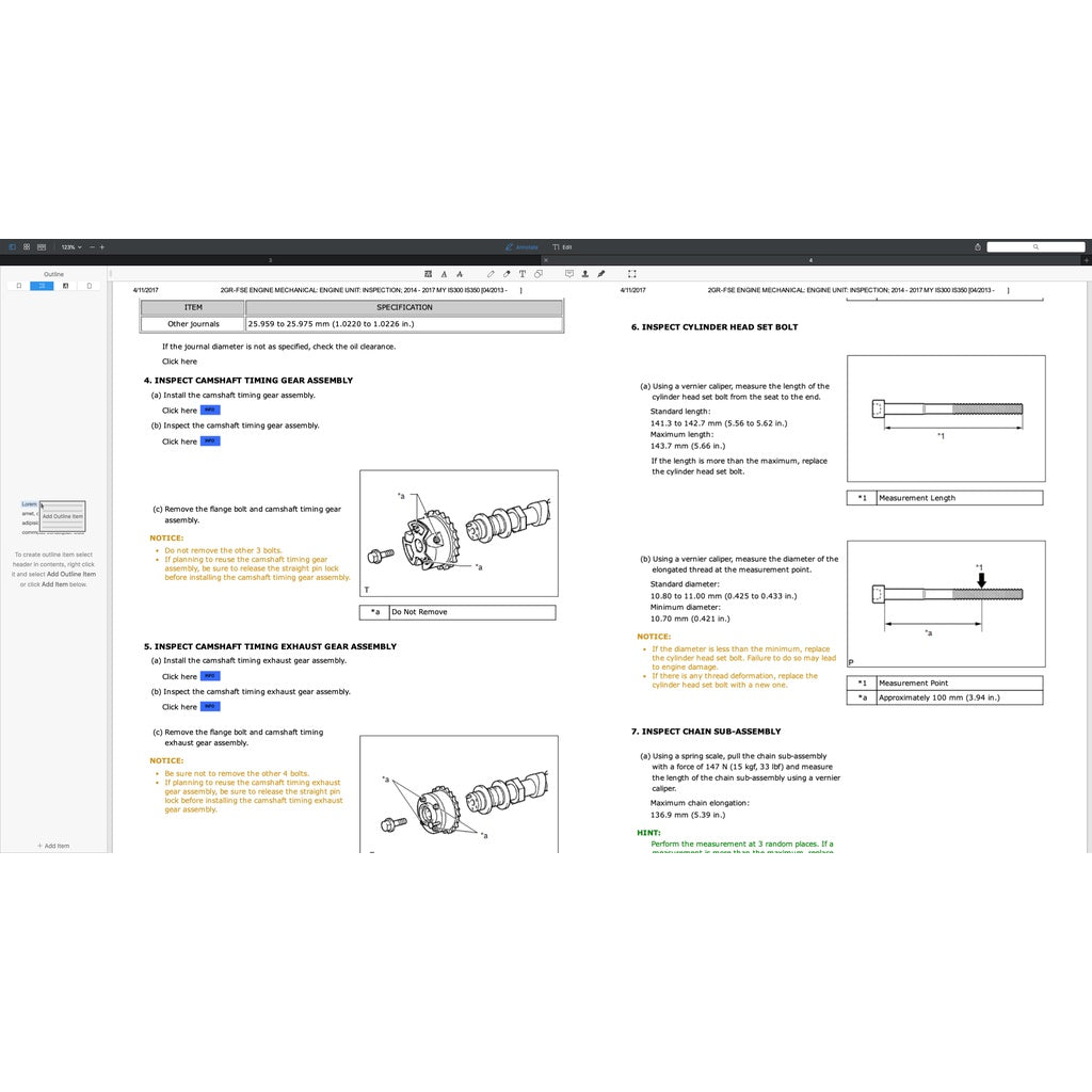 LEXUS IS300/IS350 (2014-2017) SERVICE WORKSHOP MANUAL - Image 7