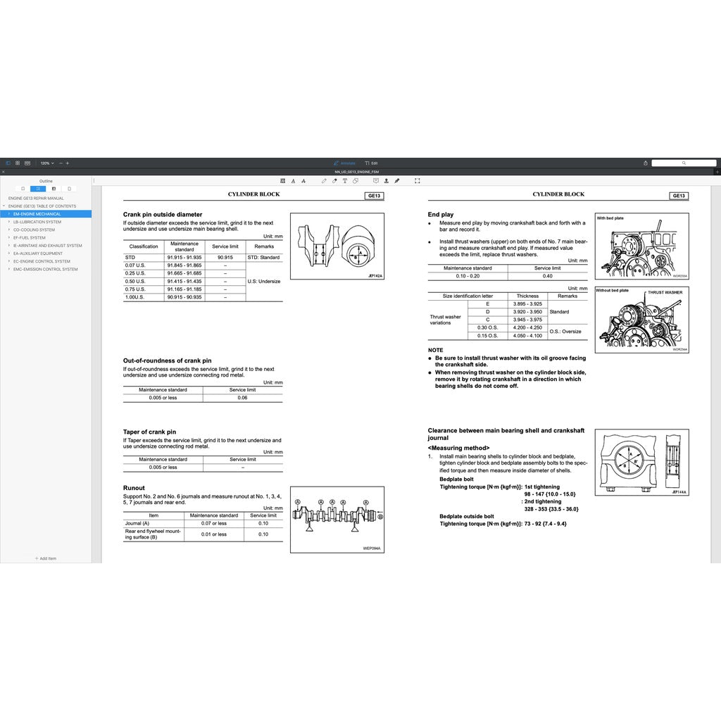 NISSAN UD DIESEL ENGINE GE13/ GE13TC/ GE13TB/ GE13TF/ GE13TD SERVICE REPAIR MANUAL - Image 7
