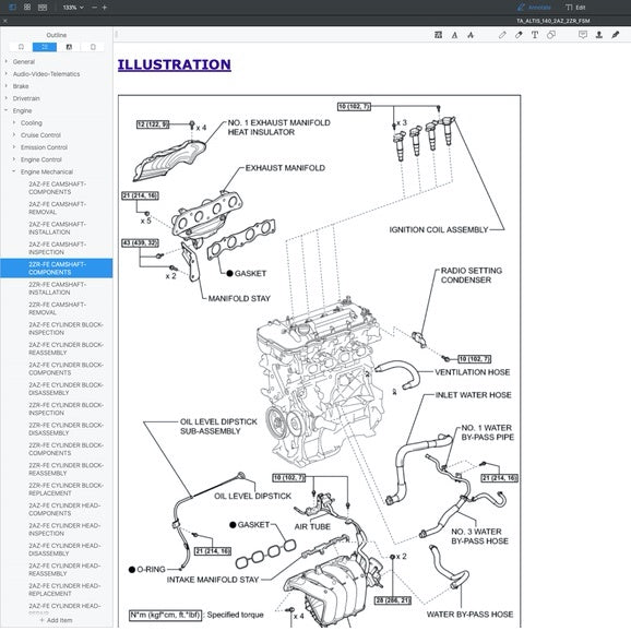 TOYOTA COROLLA ALTIS E140/150 (2007-2012) SERVICE WORKSHOP MANUAL - Image 3