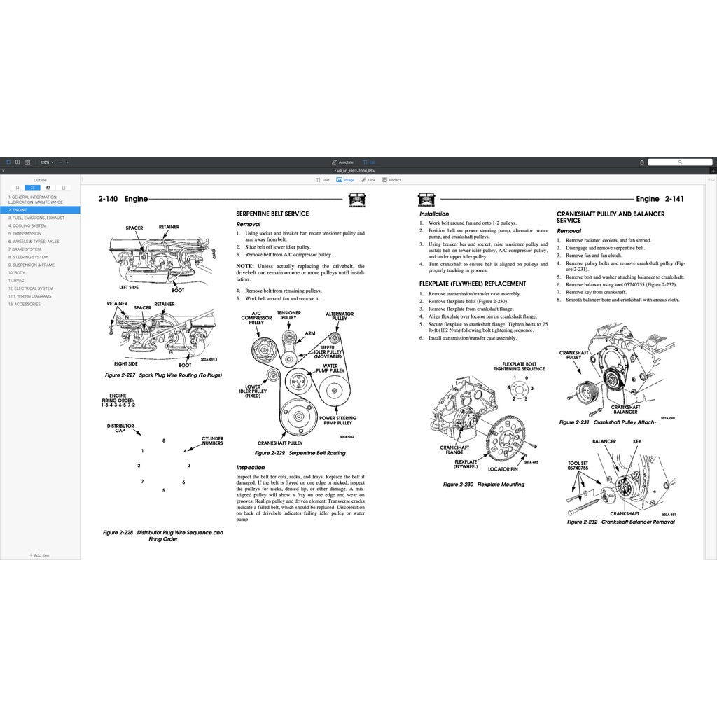 HUMMER H1 (1992-2006) SERVICE WORKSHOP MANUAL - Image 6