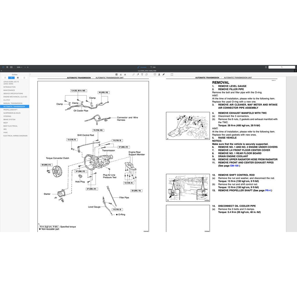 LEXUS IS300 (2002-2005) SERVICE WORKSHOP MANUAL - Image 8