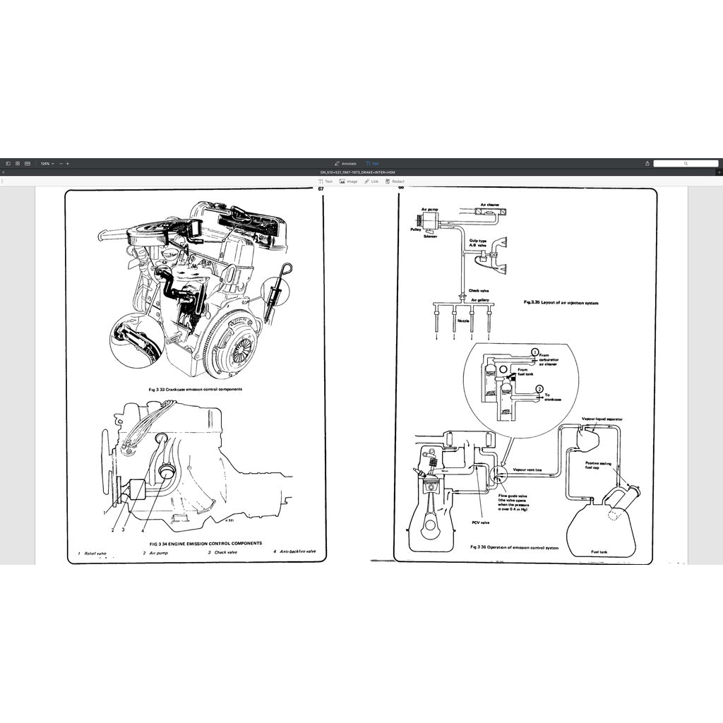 DATSUN BLUEBIRD/PICKUP 510/521 (1967-1973) SERVICE WORKSHOP MANUAL - Image 7