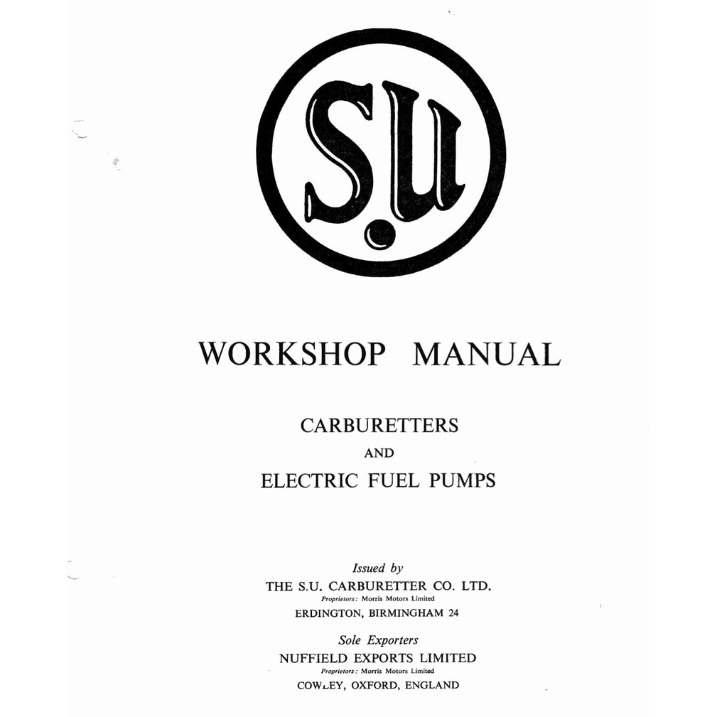 [CLASSIC] TWIN "SU" CARBURETTOR TUNING MANUALS / MINI / AUSTIN / MORRIS / MG / TRIUMPH / JAGUAR / VOLVO