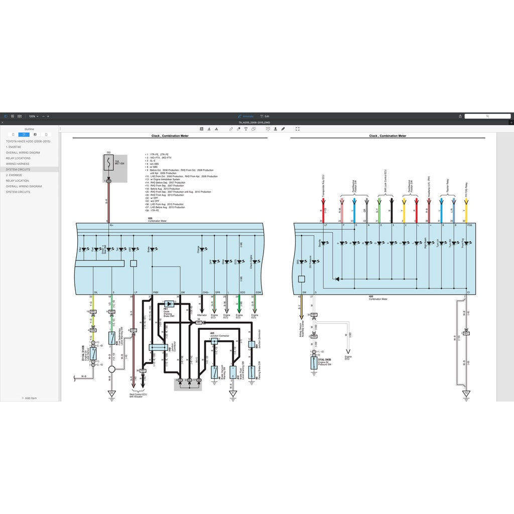 TOYOTA HIACE H200 TRH200 KDH200 LH200 (2005-2019) ELECTRICAL WIRING DIAGRAM - Image 3