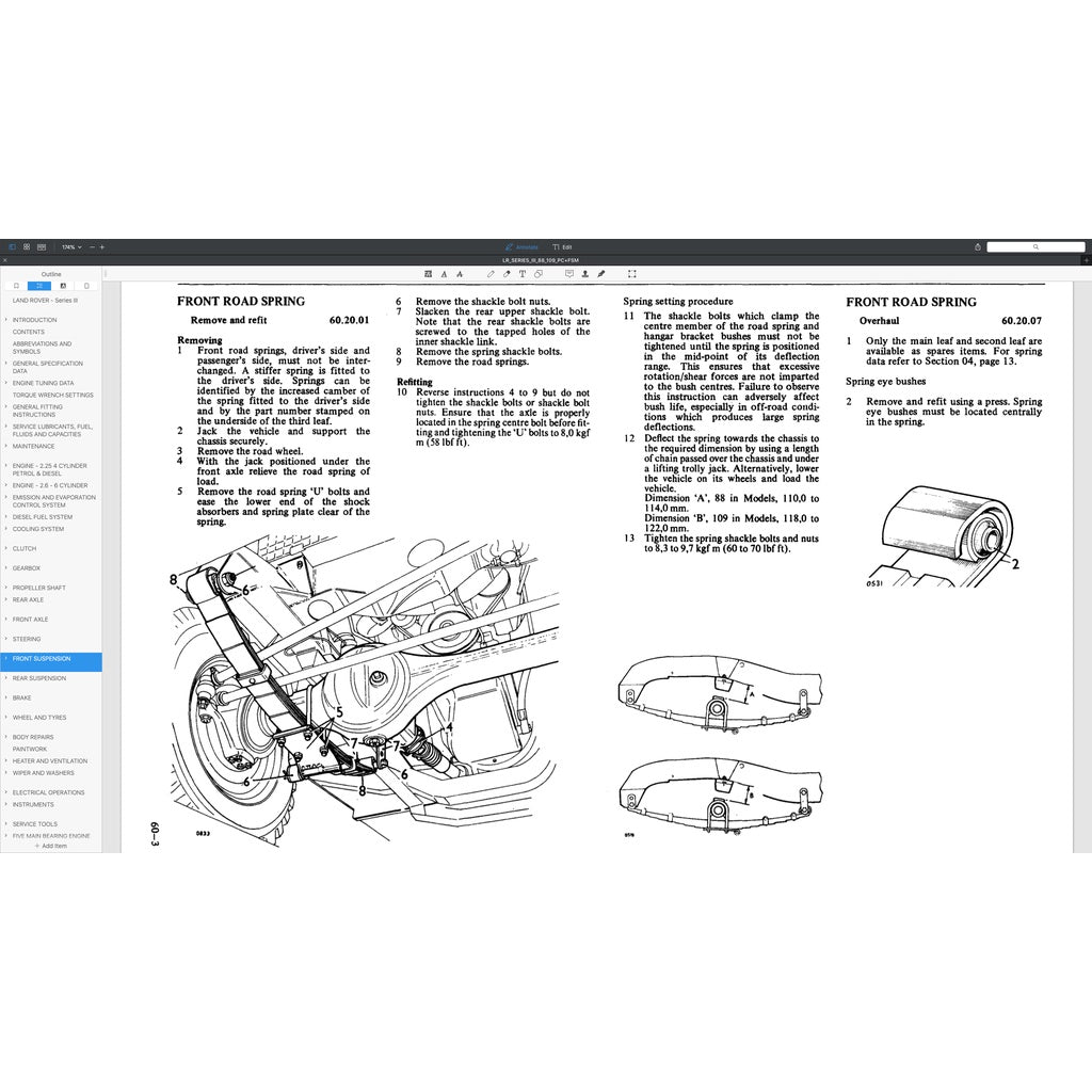 LAND ROVER SERIES III 88/109 (1971-1985) SERVICE WORKSHOP MANUAL + PARTS CATALOGUE - Image 8