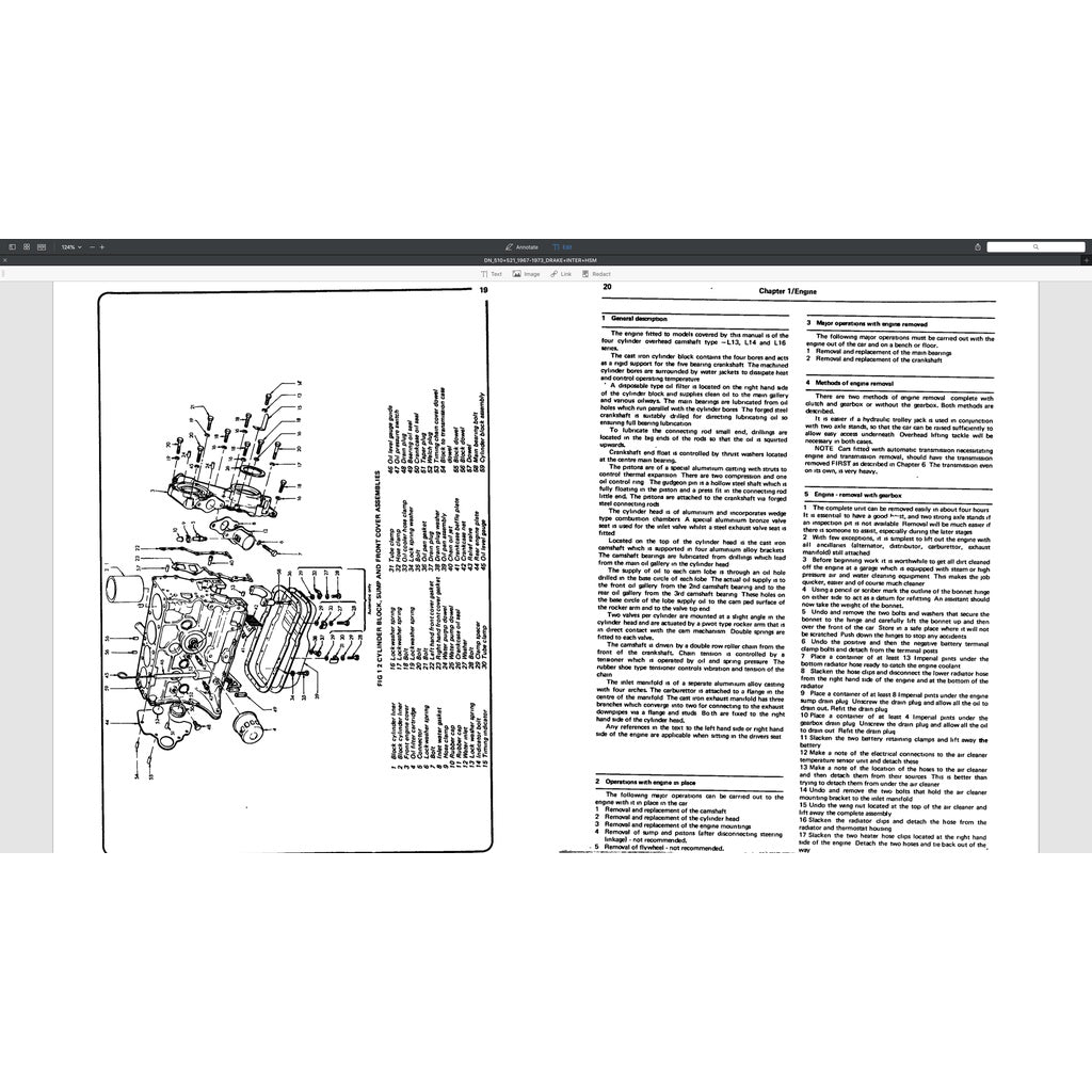 DATSUN BLUEBIRD/PICKUP 510/521 (1967-1973) SERVICE WORKSHOP MANUAL - Image 9