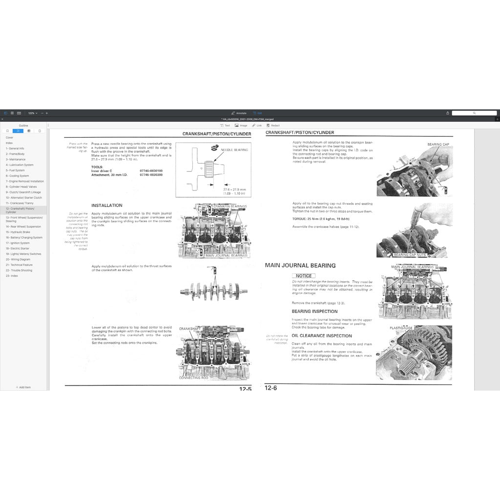 HONDA CBR600F4i (2001-2006) SERVICE WORKSHOP MANUAL + PARTS CATALOGUE + OWNER'S MANUAL - Image 8