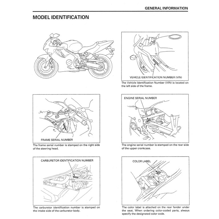 HONDA CBR600F4 (1999-2000) SERVICE WORKSHOP MANUAL + PARTS CATALOGUE + OWNER'S MANUAL - Image 4
