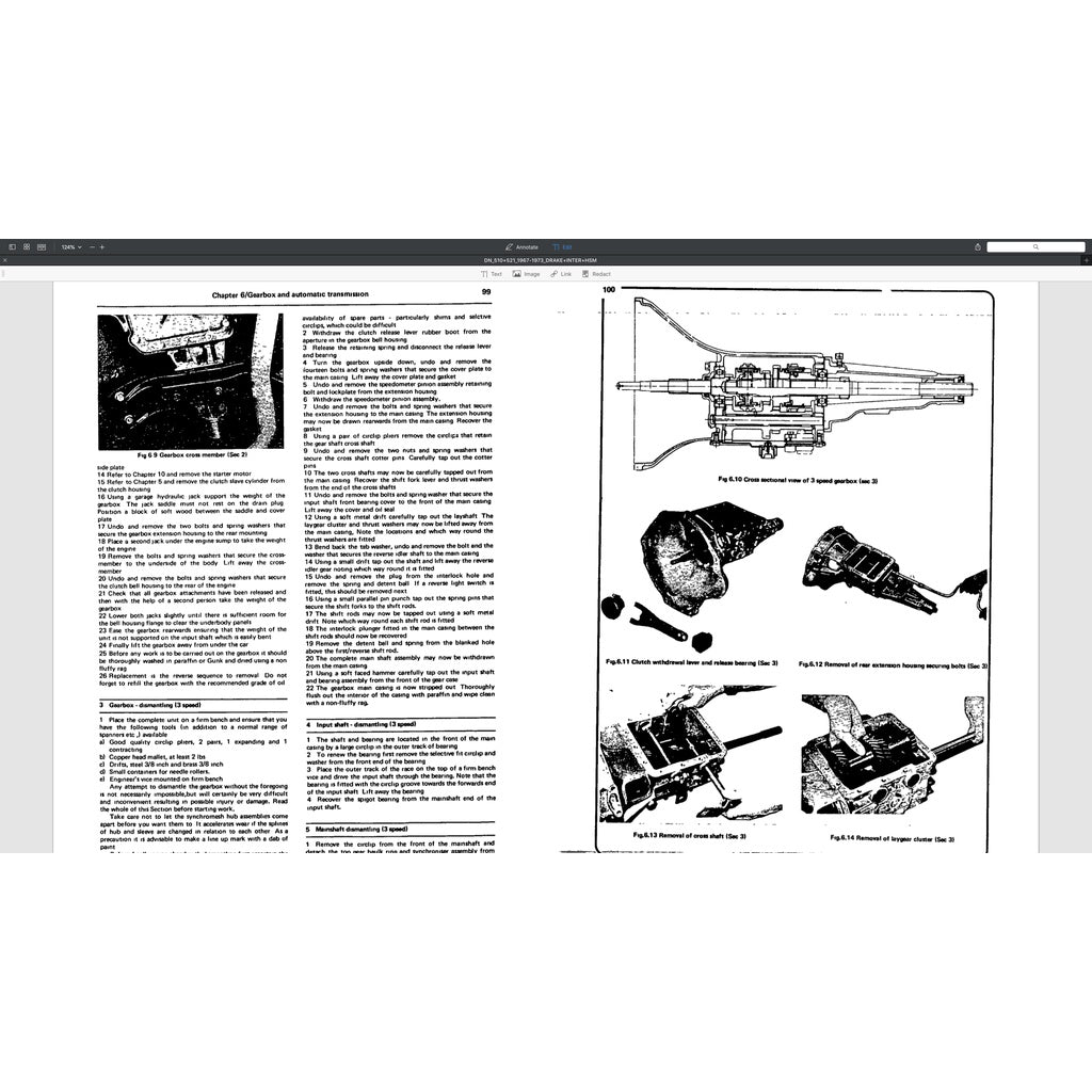 DATSUN BLUEBIRD/PICKUP 510/521 (1967-1973) SERVICE WORKSHOP MANUAL - Image 6