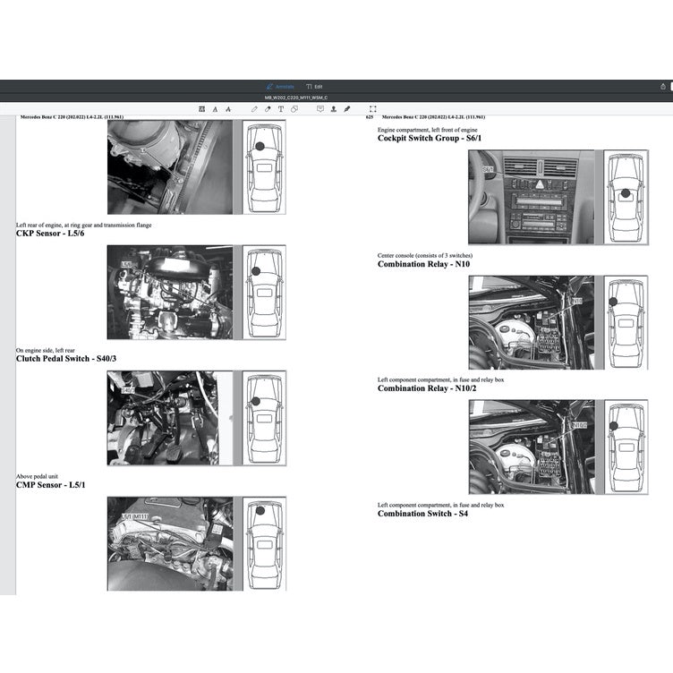 MERCEDES BENZ C-CLASS W202 M111 (1993-2000) SERVICE WORKSHOP MANUAL - Image 9