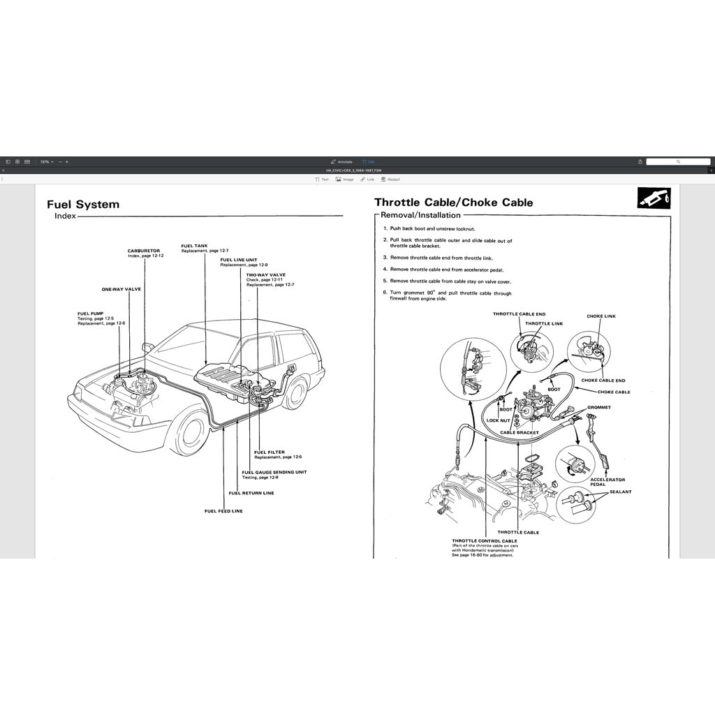 HONDA CIVIC 3 (1984-1987) SERVICE WORKSHOP MANUAL - Image 7