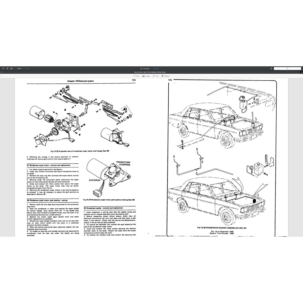 DATSUN BLUEBIRD/PICKUP 510/521 (1967-1973) SERVICE WORKSHOP MANUAL - Image 4