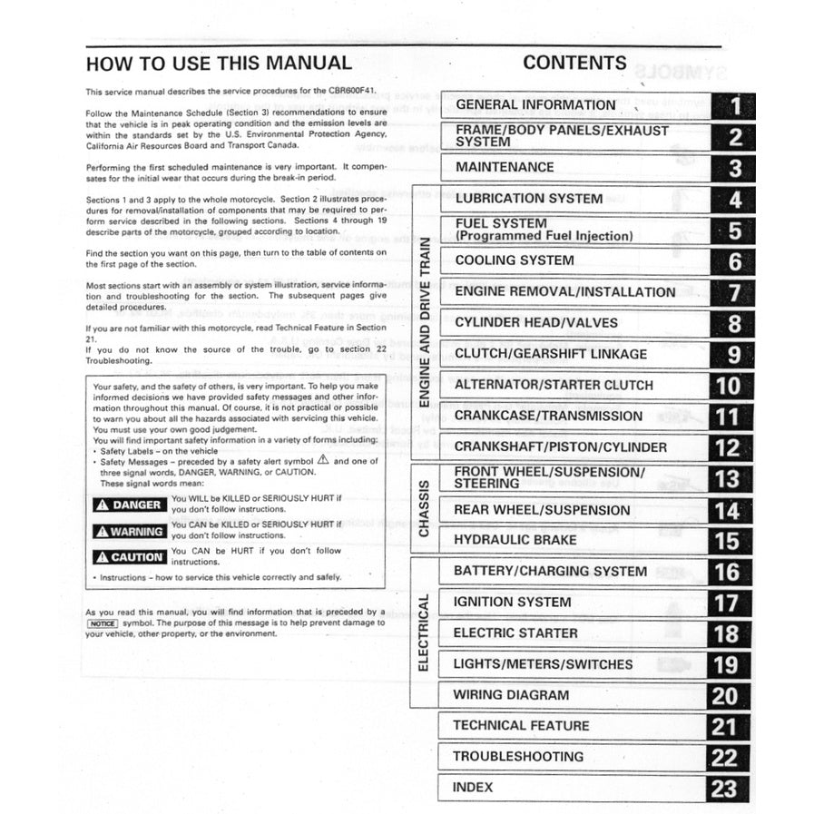 HONDA CBR600F4i (2001-2006) SERVICE WORKSHOP MANUAL + PARTS CATALOGUE + OWNER'S MANUAL - Image 3