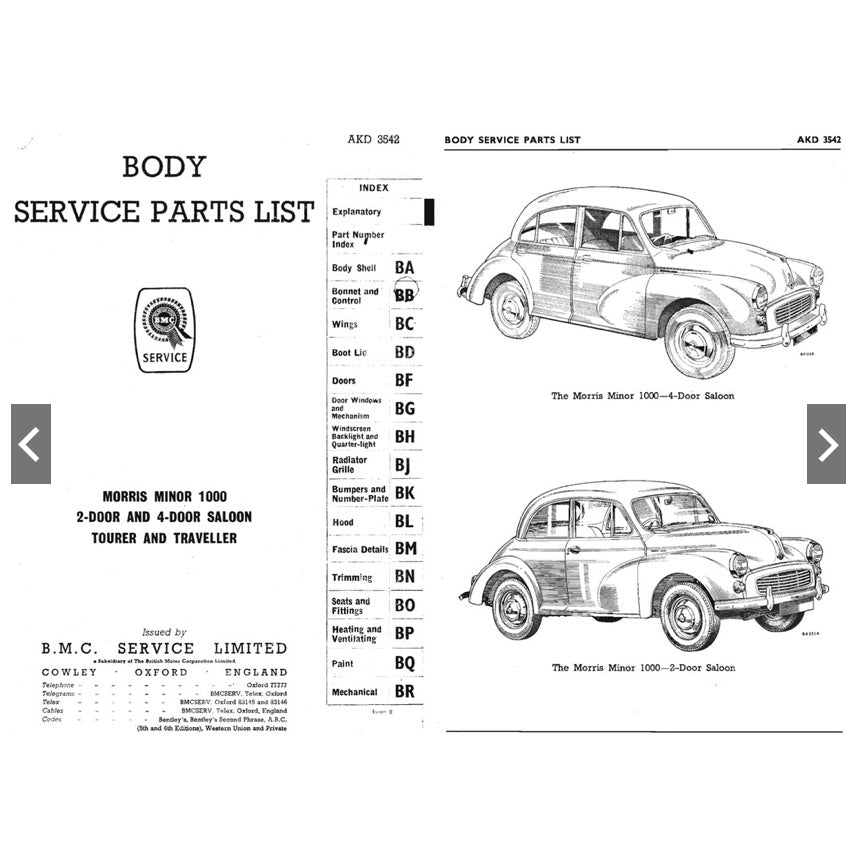 MORRIS MINOR SERIES MM / II /1000 (1948-1971) FACTORY SERVICE WORKSHOP MANUAL + PARTS CATALOGUE - Image 10