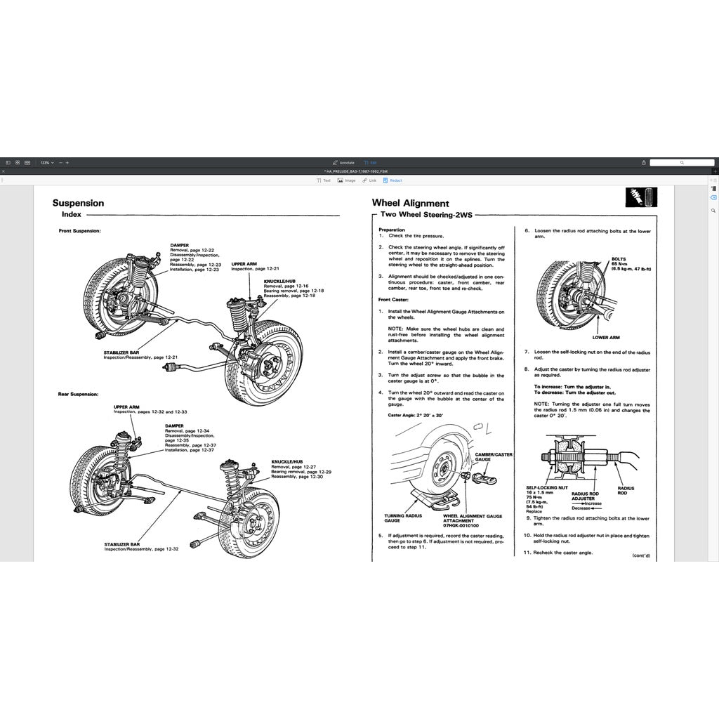 HONDA PRELUDE BA3-BA7 (1987-1992) SERVICE WORKSHOP MANUAL - Image 10