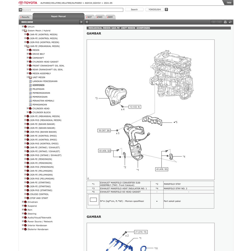 TOYOTA VELLFIRE / ALPHARD AGH30 / GGH30 (2015-2021) SERVICE WORKSHOP MANUAL - Image 10