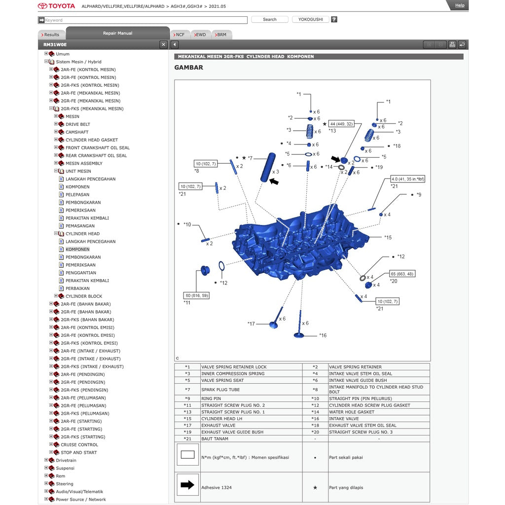 TOYOTA VELLFIRE / ALPHARD AGH30 / GGH30 (2015-2021) SERVICE WORKSHOP MANUAL - Image 5