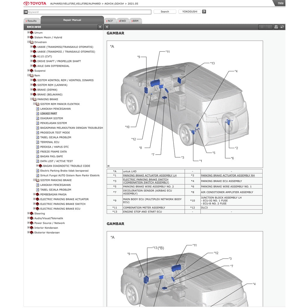 TOYOTA VELLFIRE / ALPHARD AGH30 / GGH30 (2015-2021) SERVICE WORKSHOP MANUAL - Image 9