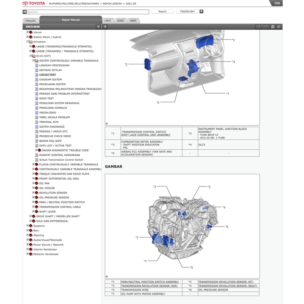 TOYOTA VELLFIRE / ALPHARD AGH30 / GGH30 (2015-2021) SERVICE WORKSHOP MANUAL - Image 7