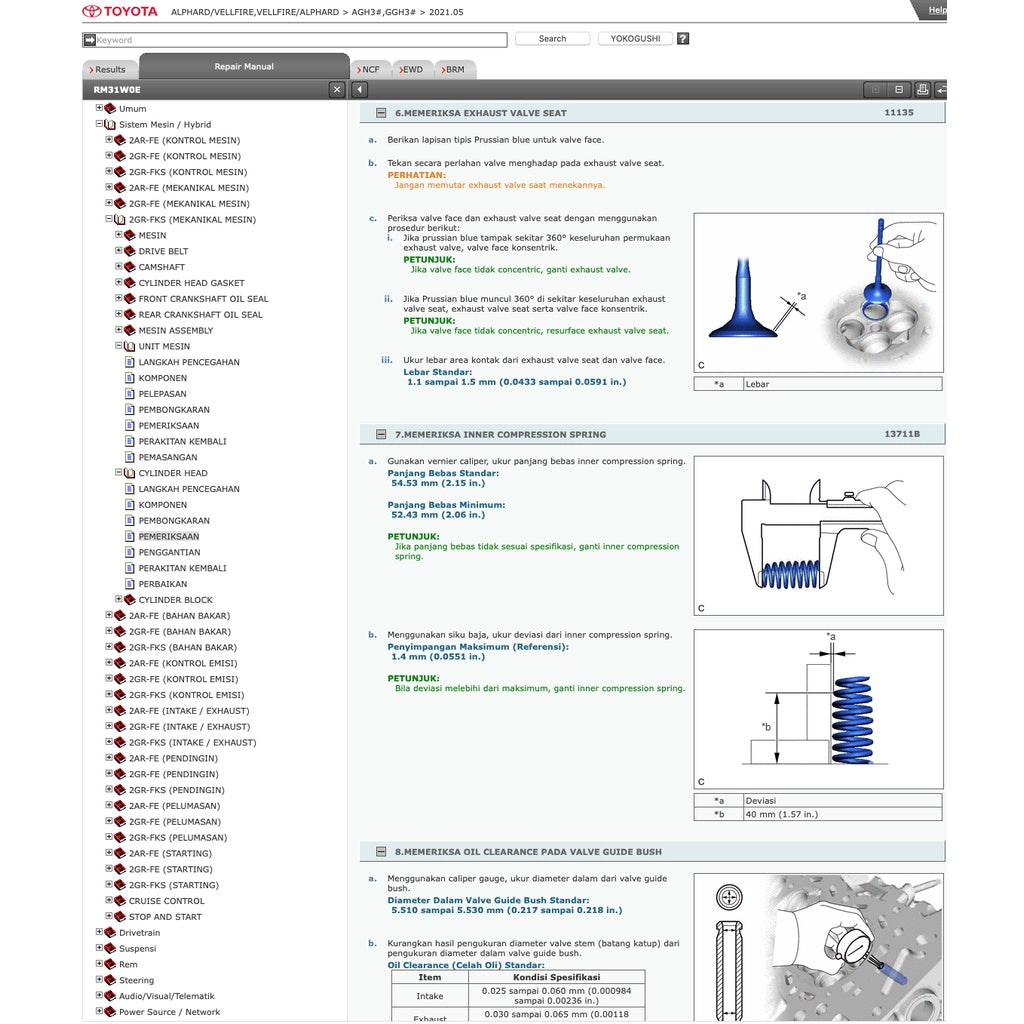 TOYOTA VELLFIRE / ALPHARD AGH30 / GGH30 (2015-2021) SERVICE WORKSHOP MANUAL - Image 6