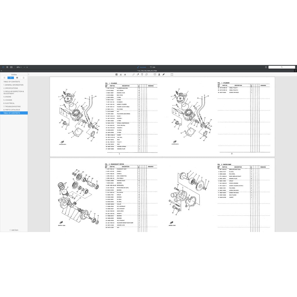 YAMAHA TZM150 4HF1/2 (1994+) SERVICE WORKSHOP MANUAL + PARTS CATALOGUE - Image 10